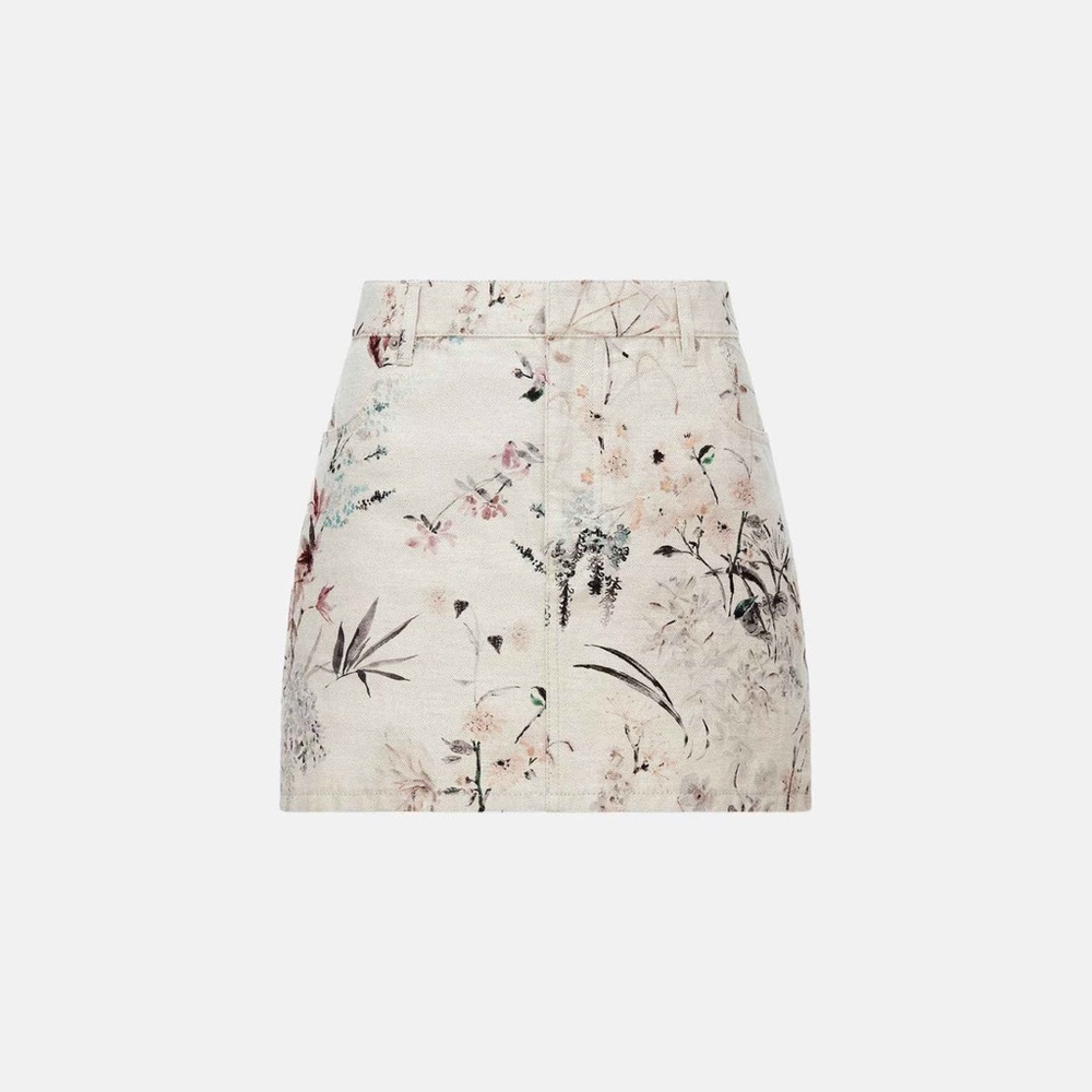 DIOR Miniskirt In Cotton And Linen Denim Fr36